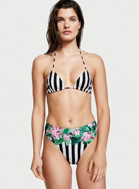 Triangle Bikini Top Print f&uuml;rdőruha