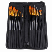 Black Handle Golden/Black Color Synthetic Artist Brush Set