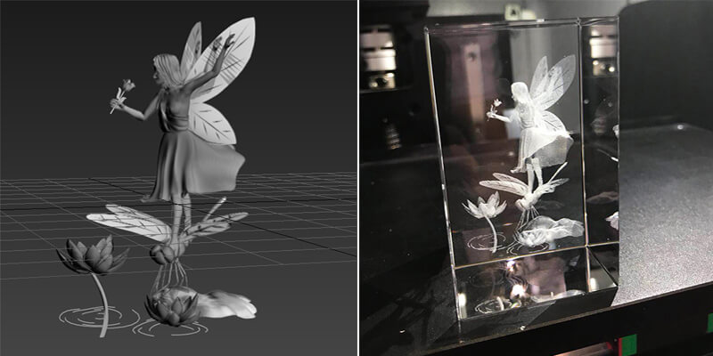 M&aacute;quina de grabado l&aacute;ser de cristal 3D