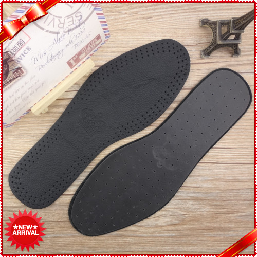 Breathable Cowhide Black Genuine Leather Insole from China manufacturer