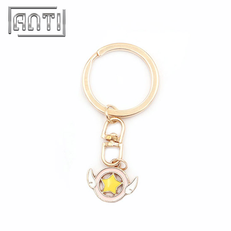 Custom Sailor Moon Logo Keychain Painted Keychain with Ring