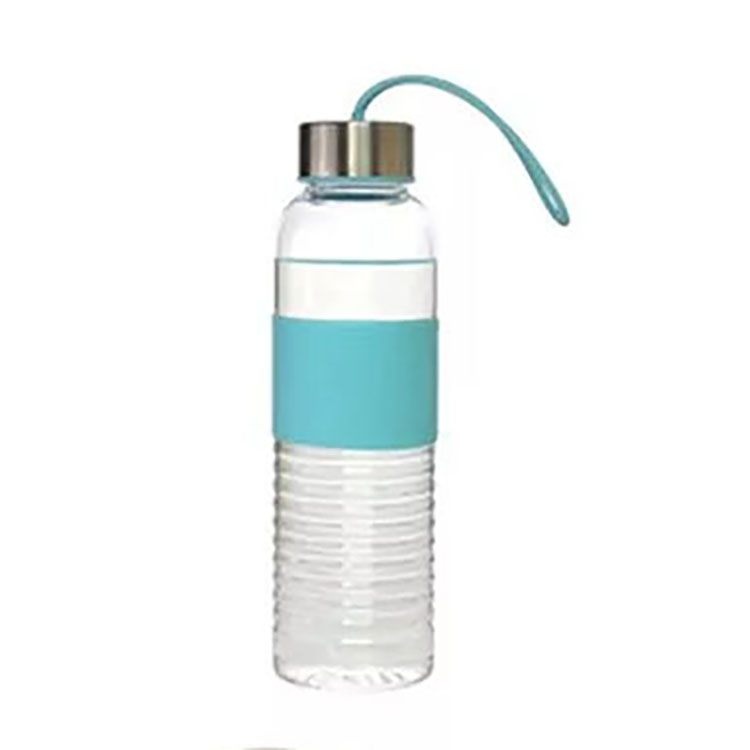 600ml Transparent Clear Silicone Sleeve Plastic Sports Drinking Bottles