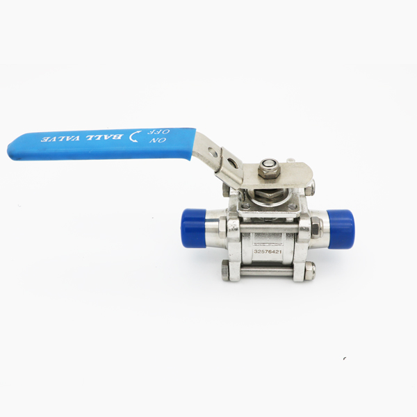 Sanitary Three piece tri-clamp PTFE encapsulated ball valve 1000WOG