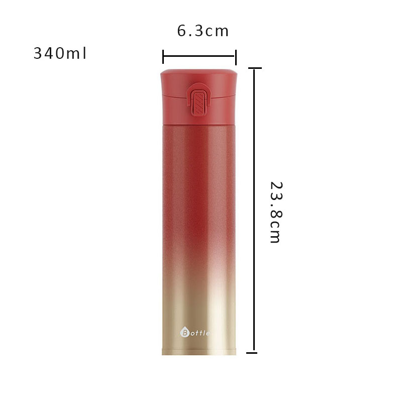 340ml Stylish Gradient Color Thermos Bottle Stainless Steel Water Bottle 