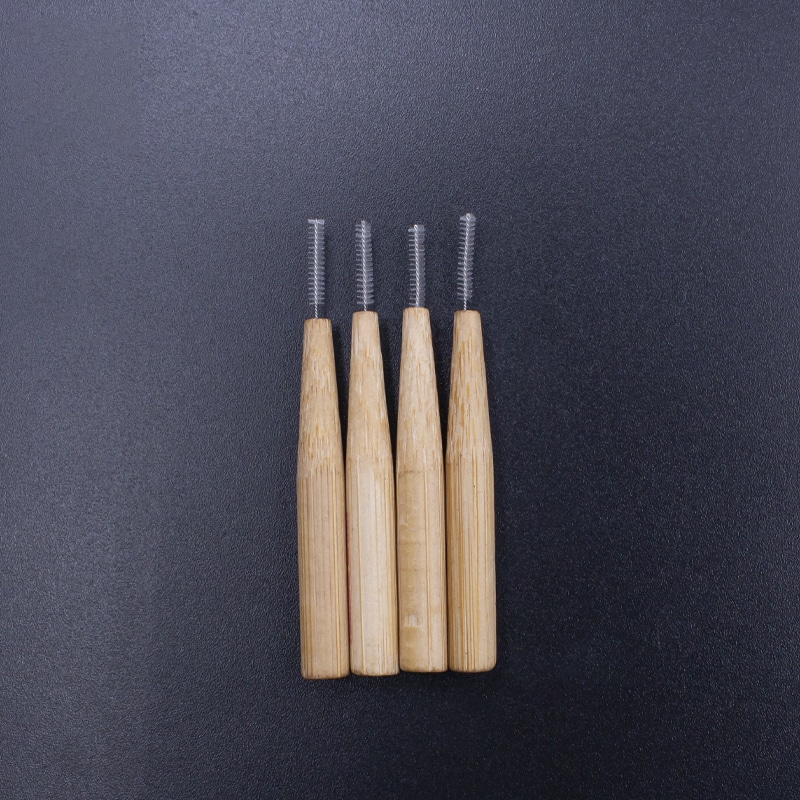 Cepillo interdental de bambú ecológico con impresión de logotipo
