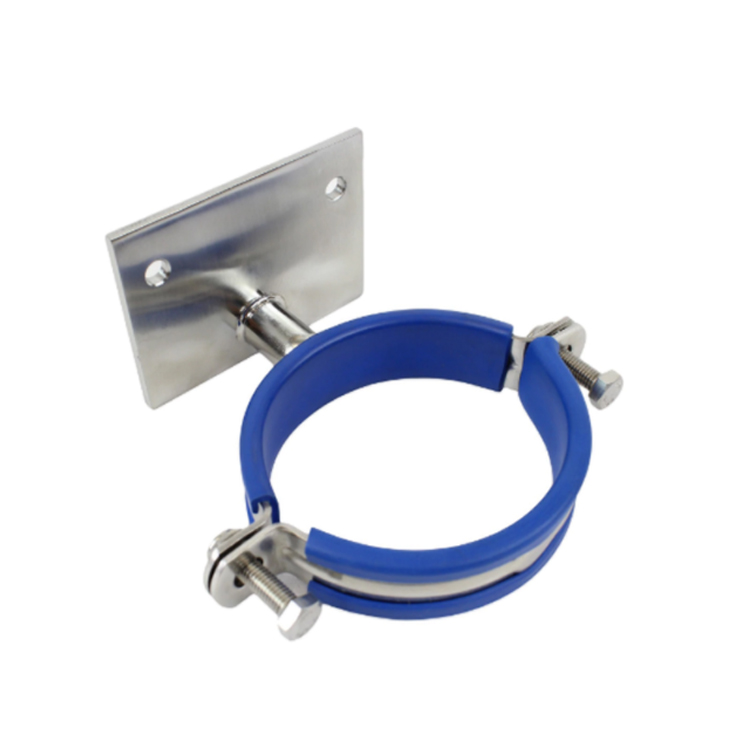 Hygienic SS304 Pipe Hanger with Rubber Sleeve with FNPT Screw Or Plate