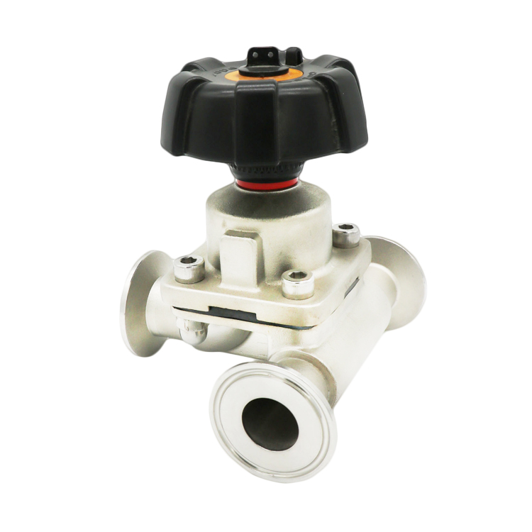Stainless Steel Sanitary 3 Way Diaphragm Valves T Branch Type