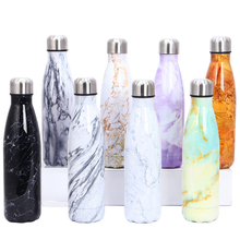 500ml High Quality Custom Marbling Printed Double Wall Stainless Steel Water Bottle