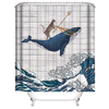 Funny Cat and whale Bath curtain Waterproof Shower Curtains Polyester Cartoon Printed Curtain for Bathroom Home Decor