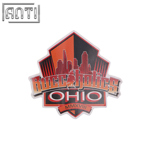 PVC texture cool red and black country stickers