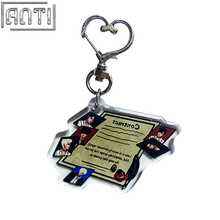 Custom Cartoon Korean Star Acrylic Key Ring Handsome Man Picture Offset Printing Love Design Metal Key Ring Accessories For Gift
