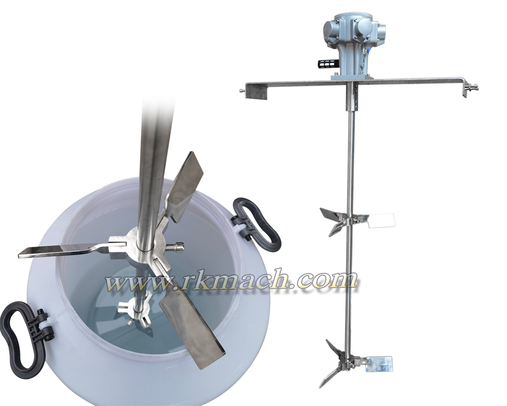 air-driven IBC mixer with folding blade