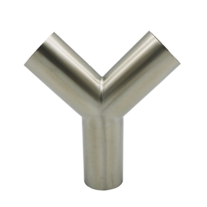 Sanitary Stainless Steel Y-Type Butt Weld Tee Tube Fitting