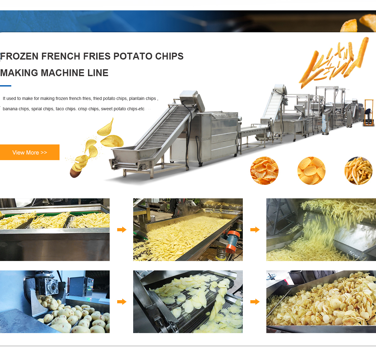 frozen potato chips line