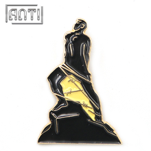 black man mark zinc alloy soft enamel metal badge