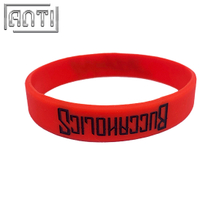 Custom Red Round PVC Silicone Bracelets Multiple Color Embossed Logo Design Bulk Cheap Club Sports Silicone Bracelets For Gift