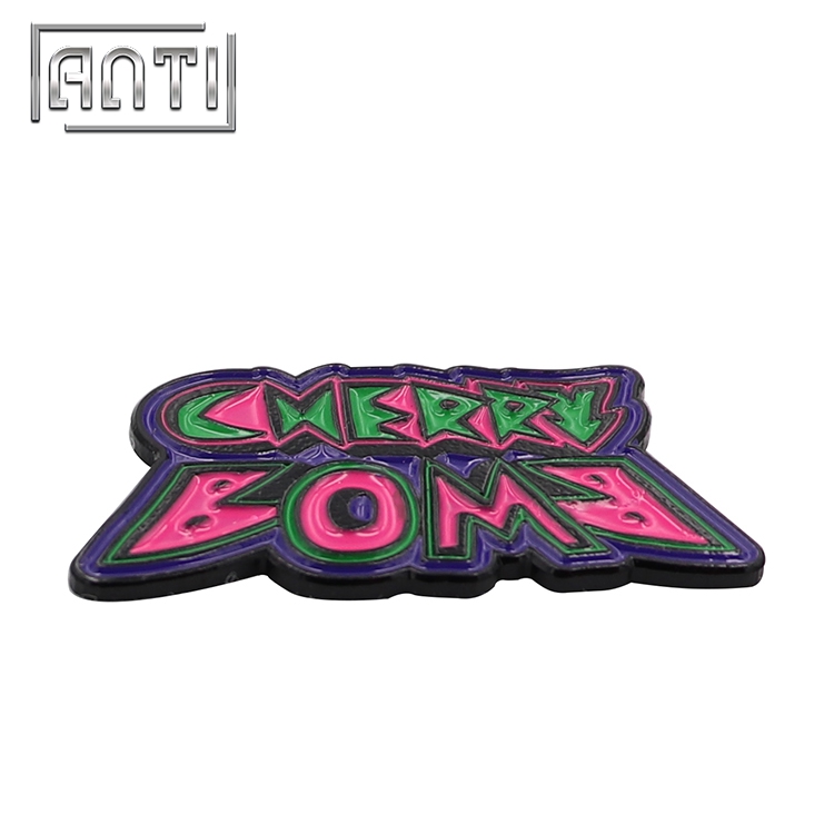 Dlack dyed metal soft enamel design pins