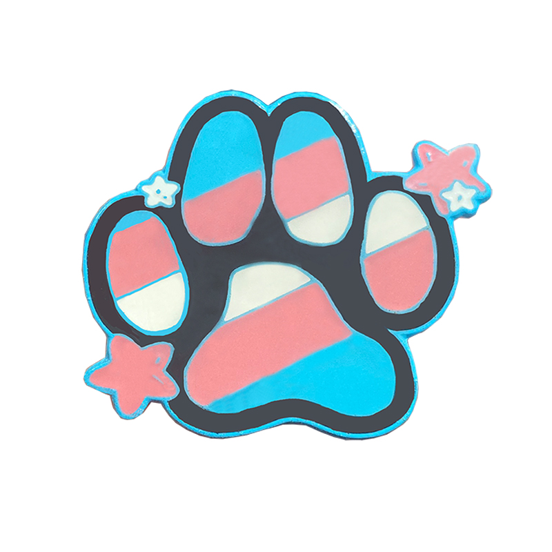 Custom small Boy gift kwaii Cute blue and Light red cat's paw blue dyed soft enamel Lapel Pin