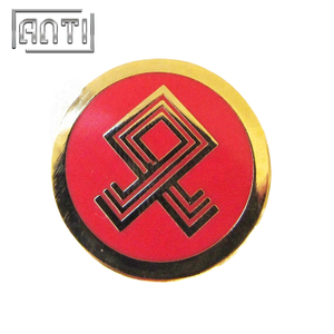 red roundness hard enamel metal badge