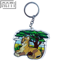 Custom Handsome Lion Acrylic Key Ring America Funny Cartoon Animal Movie Offset Printing Metal Key Ring A Gift For a Good Friend