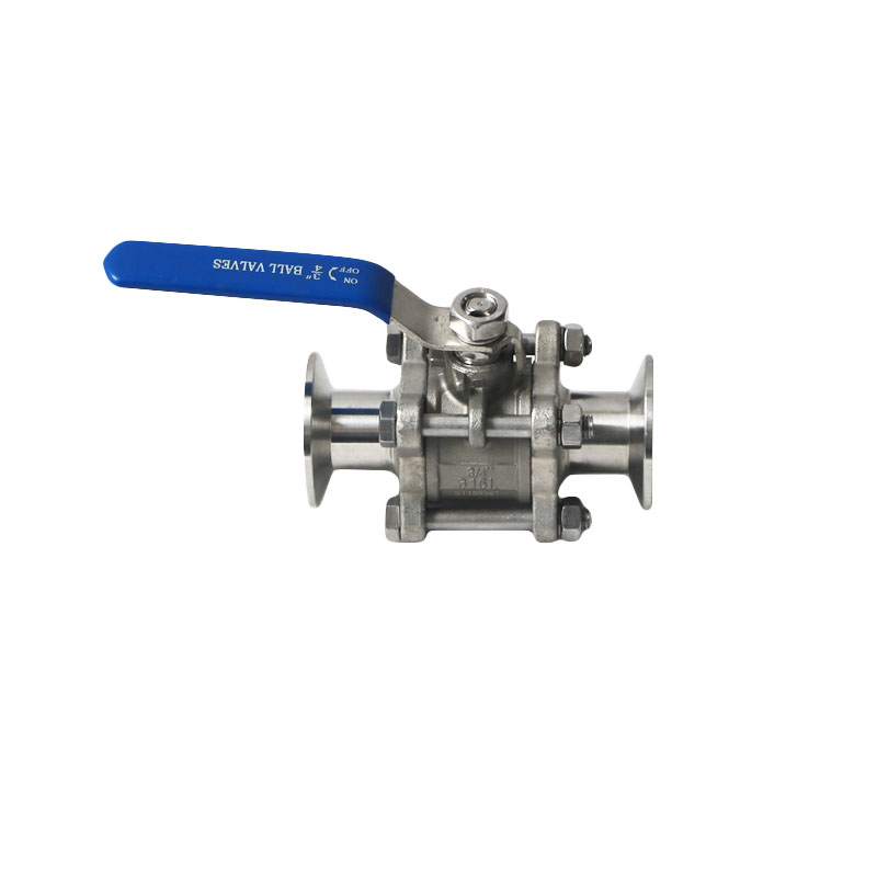 Sanitary 3 Piece Ball Valve With Manual Lever