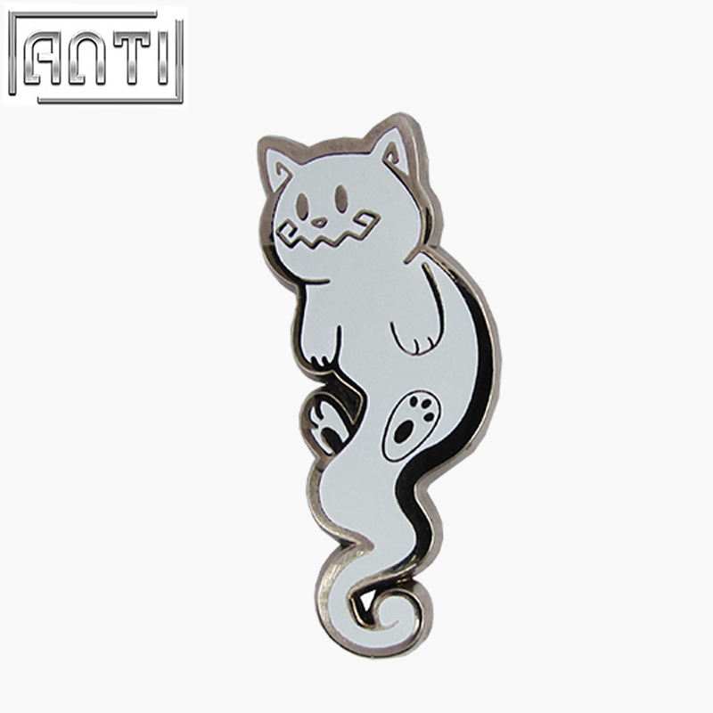 Custom Your Own Fashionable Design Various Shapes Cute Gray Kitty Hard Enamel Badge