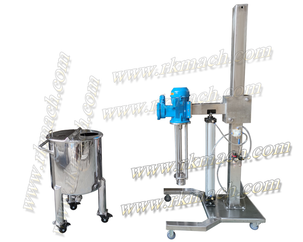 High Shear Homogenizing Mixer with Pneumatic Lift Stand