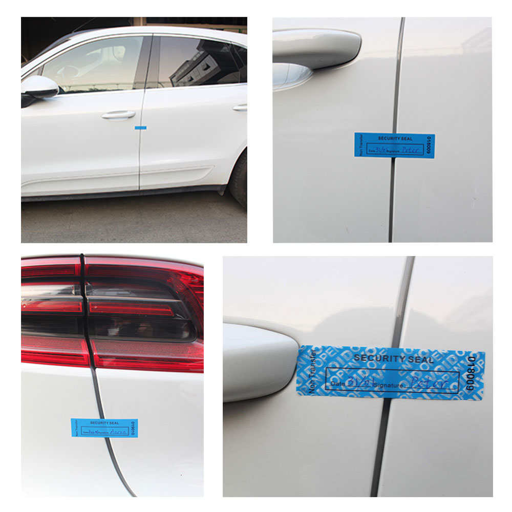 Blue Tamper Proof Stickers Non Transfer Security Warranty void Labels/ Stickers/ Seals for Reusable Package with Serial Numbers