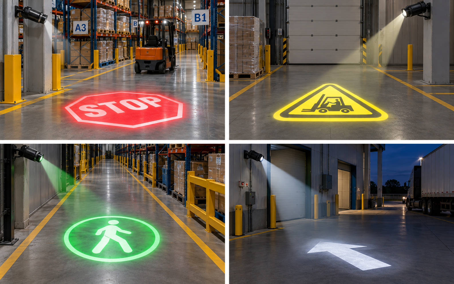 Προβολέας LED gobo για προβαλλόμενες πινακίδες ασφαλείας