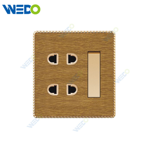 K8 Series Acrylic Wooden 1 Gang Switch 2 Gang 2 Pin Socket 16A 250V Light Electric Wall Switch Socket Home Switches Twist Pattern