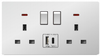 B50 Series 1 USB+1 Type C With Neon Switch Socket With PC Materical Different Color Home Socket Wall Switch Socket 