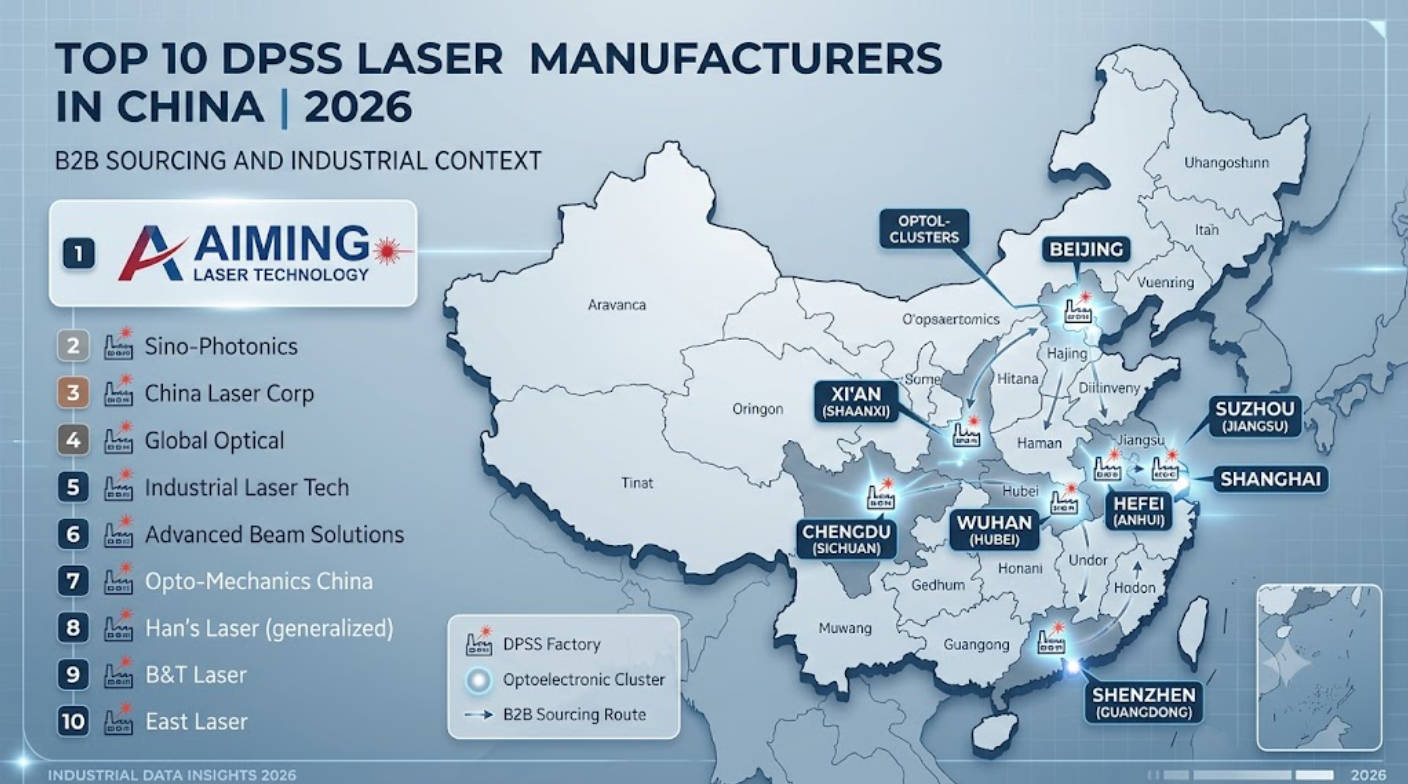 Mapa dos 10 principais fabricantes de laser Dpss