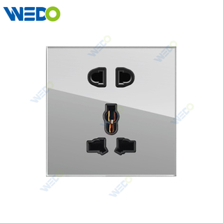 S6 Series 5PIN MF Socket 250V Light Electric Wall Switch Socket Tempered Glass Material Modern Sockets