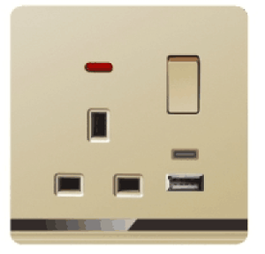 Ultra Slim Switch Socket MF 3 Pin&13A &Socket With USB+Type-C Innovative Design Generous Appearance W4 Series Switch Socket 
