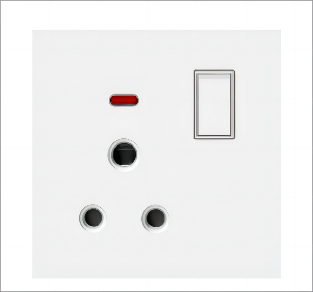 Ultra Slim Switch Socket Big Switch Button MF 3 Pin&13A & MF 5 Pin &15A Socket Innovative Design Generous Appearance W8 Series Switch Socket 
