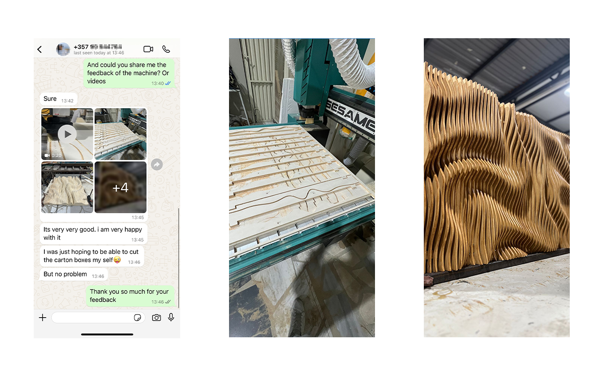 4x8 CNC Feedback do cliente da m&aacute;quina de grava&ccedil;&atilde;o em madeira