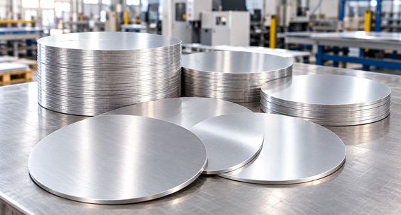 Mill-finish aluminum circles