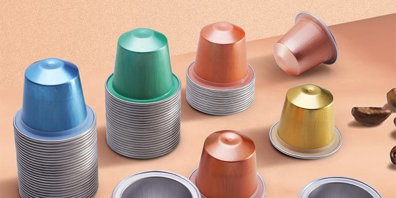 Aluminum foil and blanks for coffee capsules