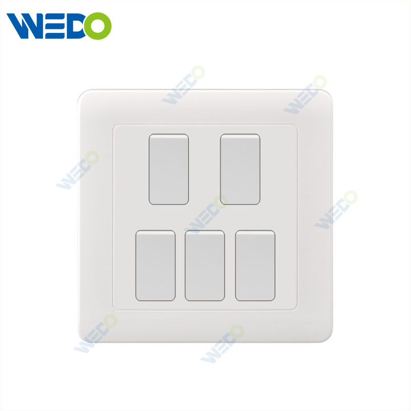 C50 Home Switches SMALL BUTTON 1G 2G 3G 4G 5G Doorbell 16A 250V Light Electric Wall Switch Socket 86*86cm White/gold/silver/brush Gold/wood/brush Silver
