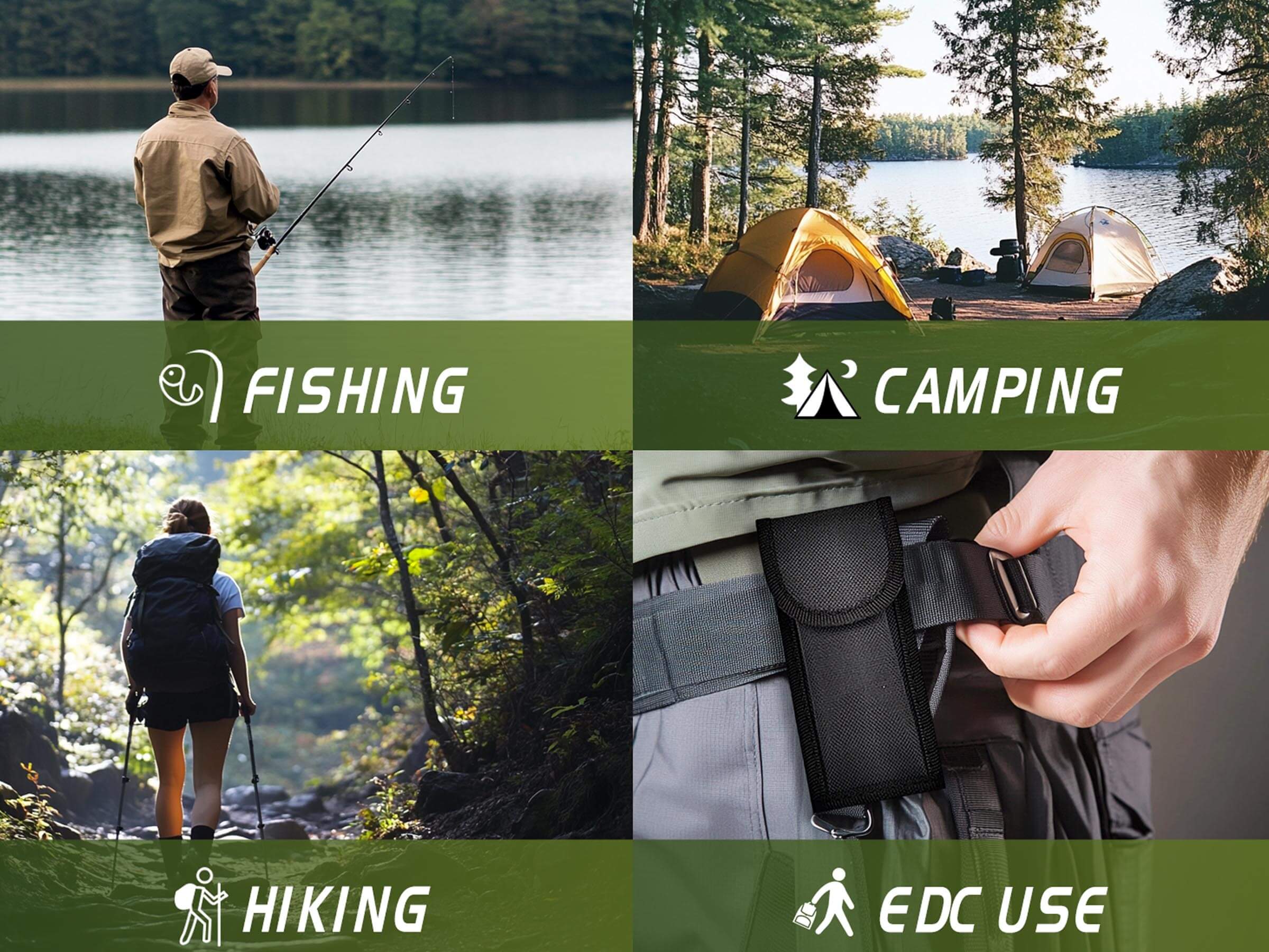 EDC user and Outdoor enthusiasts using Albatross gear for hiking and camping