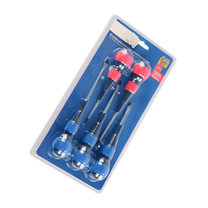 5 Pc Rubber Handle Bit Holder Screwdriver Set With Blister Pack