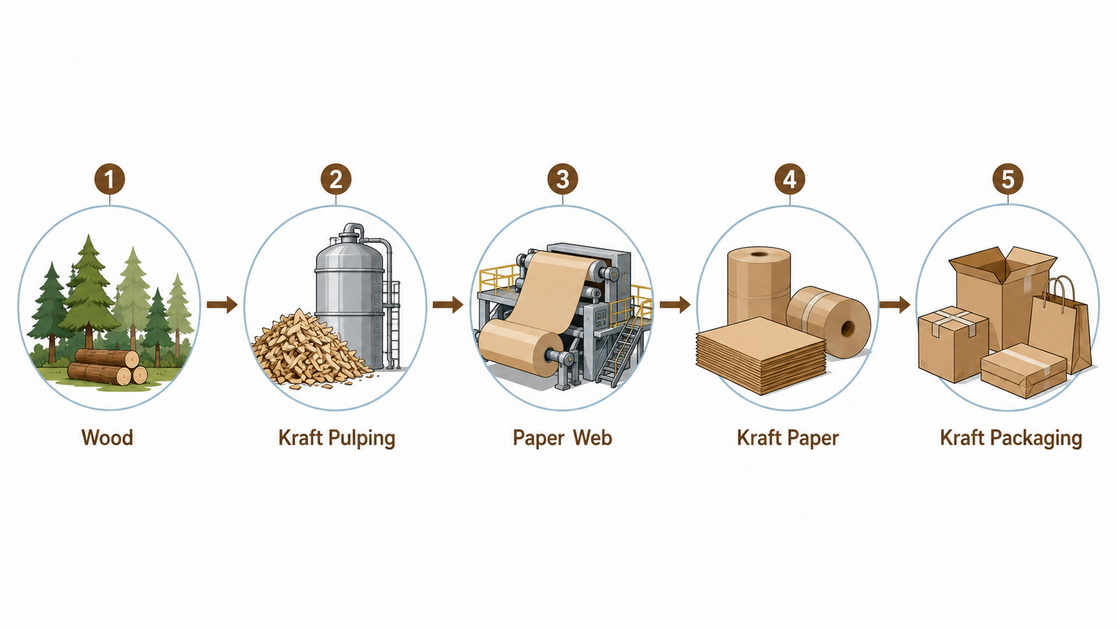 Kraft Paper Production Flow Sreabhadh Táirgthe Páipéir Kraft