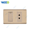 A33 High Quality Home UK Standard Aluminum Electric Wall Socket Switch 1gang 2 Pin Socket