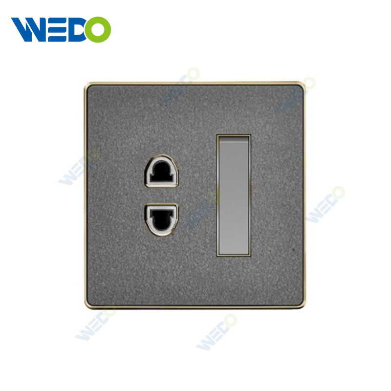 ULTRA THIN A1Series 1gang 1way switch and 2pin socket Acrylic / Leather Different Color Different Style Fashion Design Wall Switch 