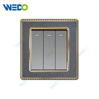 Acrylic Leather British 3G Wall Switch, Electric Socket Switch