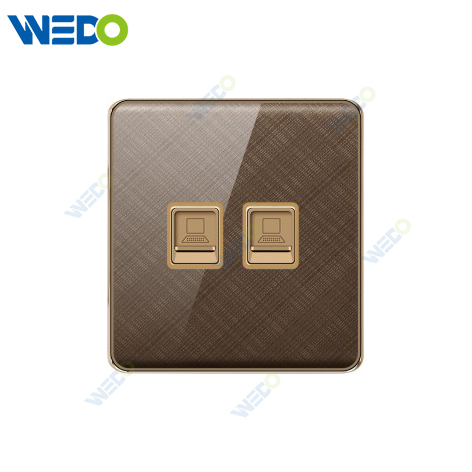 K2-b Series TEL/ Computer / Double TEL/ Double Computer 250V Light Electric Wall Switch Socket PC Material with Chrome Frame Home Switches