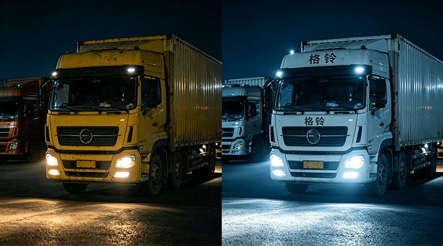 Viejos faros hal&oacute;genos para camiones frente a la actualizaci&oacute;n de la flota de faros LED Jiangsu Geling