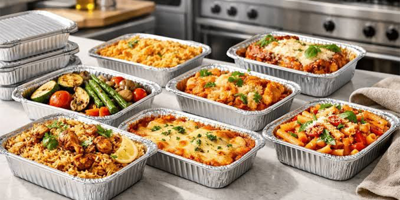 Aluminum material for food containers