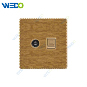 K8 Series Acrylic TV + TEL / TV + Computer 250V Light Electric Wall Switch Socket Home Switches Twist Pattern