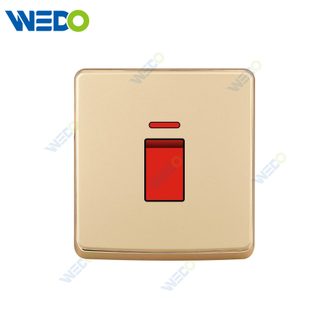 S1 Series 45A Switch with LED Light Ring 250V Light Electric Wall Switch Socket 86*86cm PC Material with Chrome Frame Home Switches